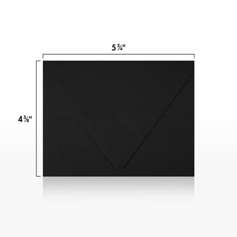 LUXPaper A2 Contour Flap Invitation Envelopes | 4 3/8" x 5 3/4" | Midnight Black | 80lb. Text | 50 Qty - Image 2